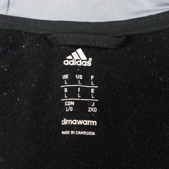 Adidas Hoodie Mens Size Large Dark Gray Climawarm Sweater Adult Pullover Stretch - Picture 3 of 7